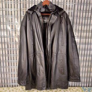 New York The Connection Mens Lined Genuine Leather Coat Jacket Size 4XL